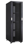 Rack serie Alto - 600x600x42U deux portes métal noir, 3 étageres, 2 ventilos, prise anglaise