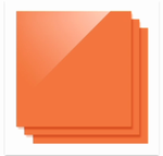 Feuille acrylique orange opaque brillant 300x300x3mm (3 pcs)